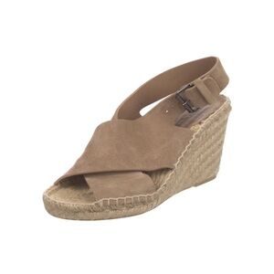 Vince Beige Suede Wedge Espadrilles Size 10